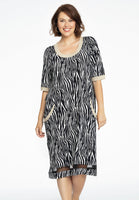 Dress short sleeves ZEBRA - black  - #1