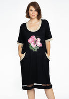 Dress short sleeve FLOR - black - #1