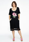 Dress short sleeve FLOR - black 