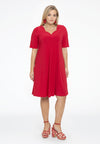 Dress A-line double v-neck DOLCE - red - #2