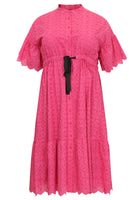 Dress broderie anglaise - pink - #5