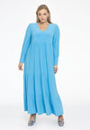 Dress frilled long DOLCE - light blue