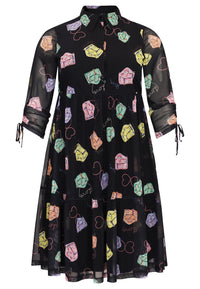 Dress ruffled BEAUTY - black - #4