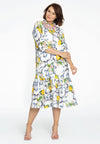 Dress ruffled bottom LEMON - white