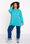 Pull square cashmere - turquoise