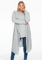 Cardigan drape neck cashmere - light grey - #1