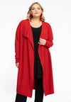 Cardigan drape neck cashmere - red