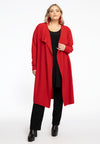 Cardigan drape neck cashmere - red