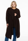 Cardigan drape neck cashmere - brown