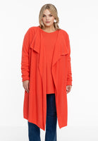 Cardigan drape neck cashmere - orange  - #1