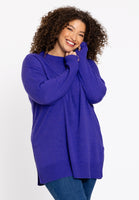 Pullover with slits Woolmix - purple  - #1