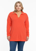 Pullover polo collar - orange  - #1