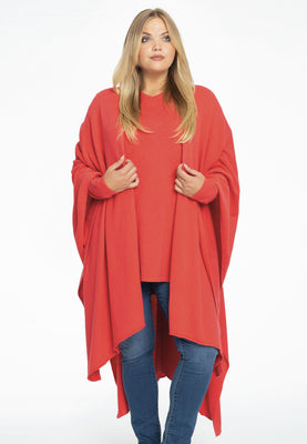 Poncho cashmere - light red - #1