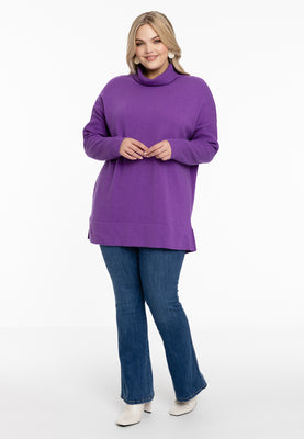 Pullover high neck rib - purple  - #2