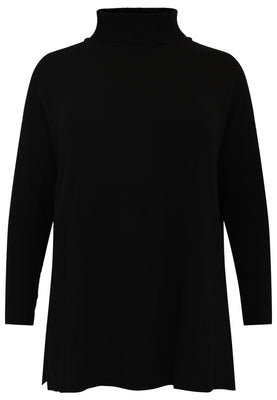 Pullover high neck rib - black  - #4