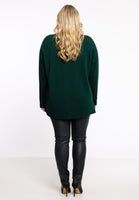 Pullover high neck rib - dark green - #3