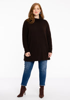 Pullover high neck rib - brown - #2