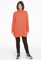 Pullover high neck rib - orange  - #2