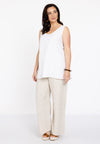 Singlet flare LINEN - white