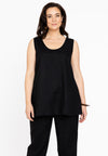Singlet flare LINEN - black