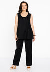 Singlet flare LINEN - black