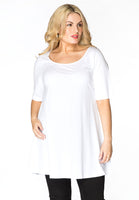 Tunic wide bottom VISCOSE - white - #1