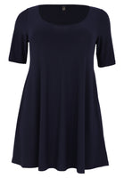 Tunic wide bottom deep neck DOLCE - blue - #4