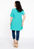 Tunic wide bottom deep neck DOLCE - turquoise - #3