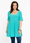 Tunic wide bottom deep neck DOLCE - turquoise