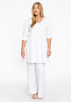 Tunic wide bottom cuff COTTON - white - #2