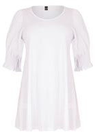 Tunic wide bottom cuff COTTON - white - #4