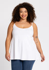 Singlet spaghetti A-line VISCOSE - white