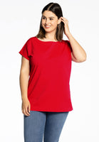 T-shirt cap sleeves COTTON - red  - #1