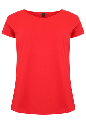 T-shirt cap sleeves COTTON - red  - #4