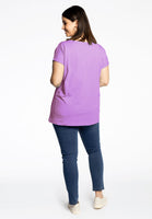 T-shirt cap sleeves COTTON - light purple - #3