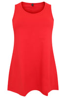 Singlet flare COTTON - red - #4