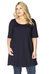 Tunic wide bottom COTTON - blue