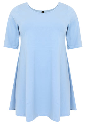 Tunic wide bottom COTTON - light blue - #4