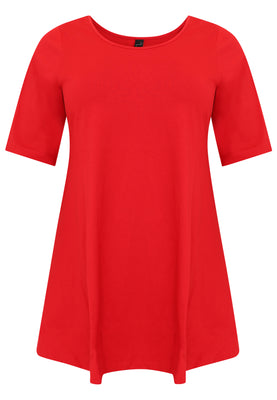 Tunic wide bottom COTTON - red  - #4