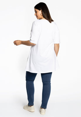 Tunic flare fit COTTON - white  - #3