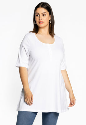 Tunic flare fit COTTON - white  - #1