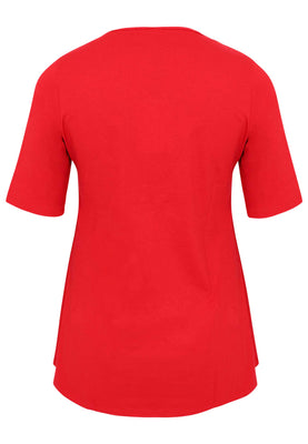 Tunic flare fit COTTON - red  - #5