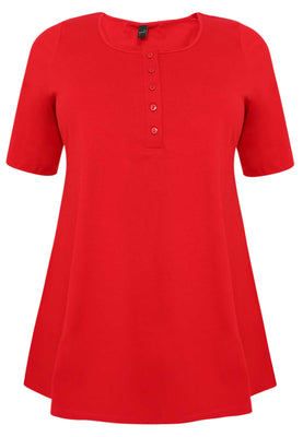 Tunic flare fit COTTON - red  - #4