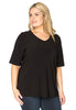 T-shirt v-neck relax fit DOLCE - black 