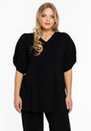 Tunic flare puff sleeve COTTON - black 