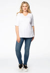 T-shirt v-neck relax fit COTTON - white 