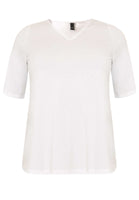 T-shirt v-neck relax fit COTTON - white  - #4