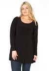 Tunic long sleeve flare DOLCE - black