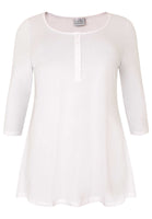 Tunic flare fit buttons COTTON - white - #1