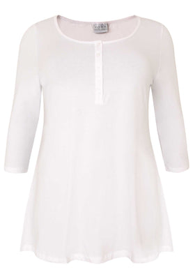 Tunic flare fit buttons COTTON - white  - #2